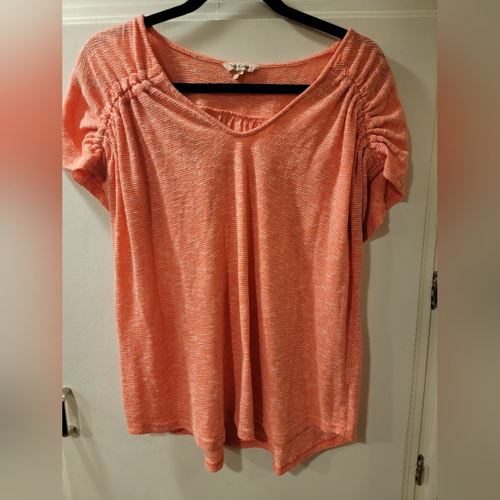 Juicy Couture XXL Top Pink/Peach Light Weight Short Sleeve